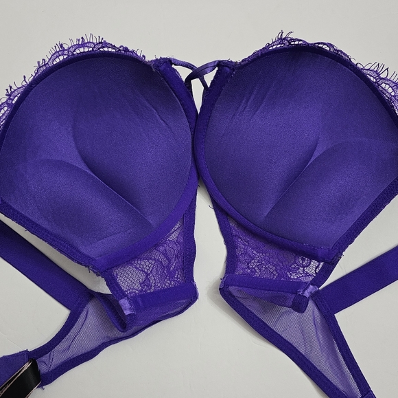 Victoria's Secret Bombshell Add 2 Cups Very Sexy Bling Spellout Strap PushUp Bra - Picture 6 of 10